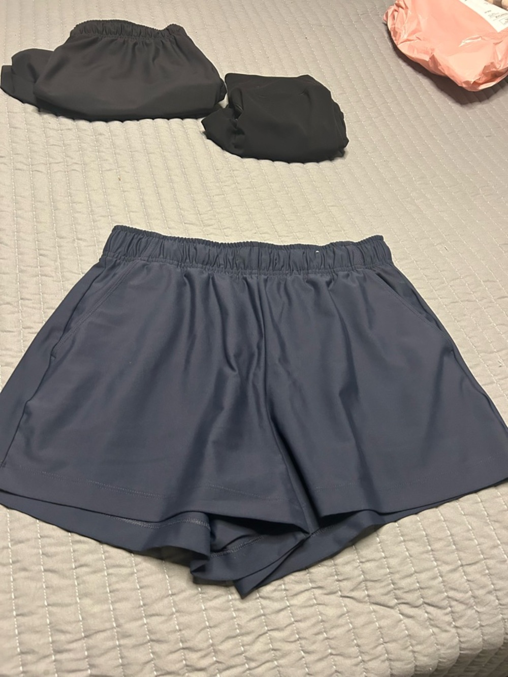 Women’s Navy Athletic Shorts with Elastic Waistband